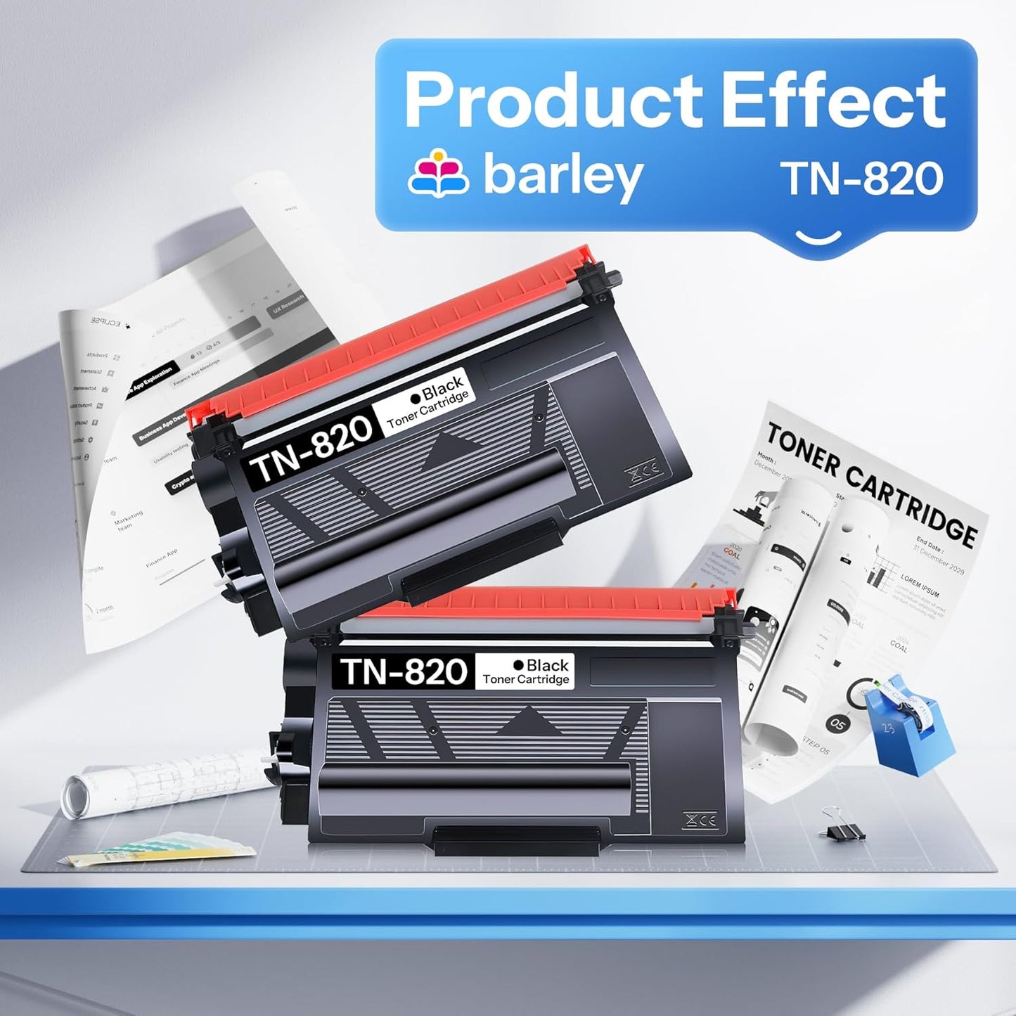 TN820 TN-820 Toner Cartridge Compatible TN820 TN-820 Black Toner Cartridge Replacement for Brother TN820 TN-820 HL-L6200DW MFC-L6800DW MFC-L5900DW MFC-L5850DW Printer Ink (2-Pack).