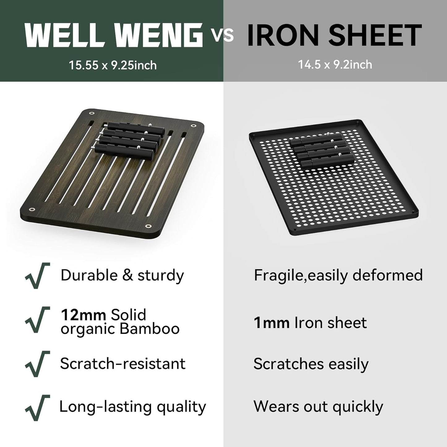 2 Pack Bamboo Monitor Stand Riser, 4 Adjustable Height, Laptop Stand with Airflow Vents, Desk Organizer for Computer, PC, Printer (Wenge)