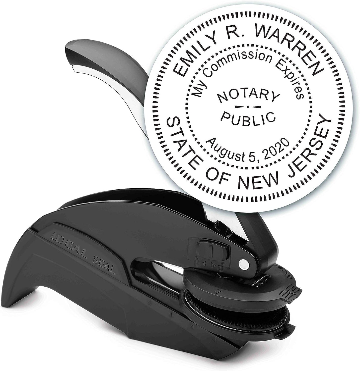MaxMark Notary Seal Round Embosser for New Jersey State - Includes Gold Burst Seal Labels (50 Count)