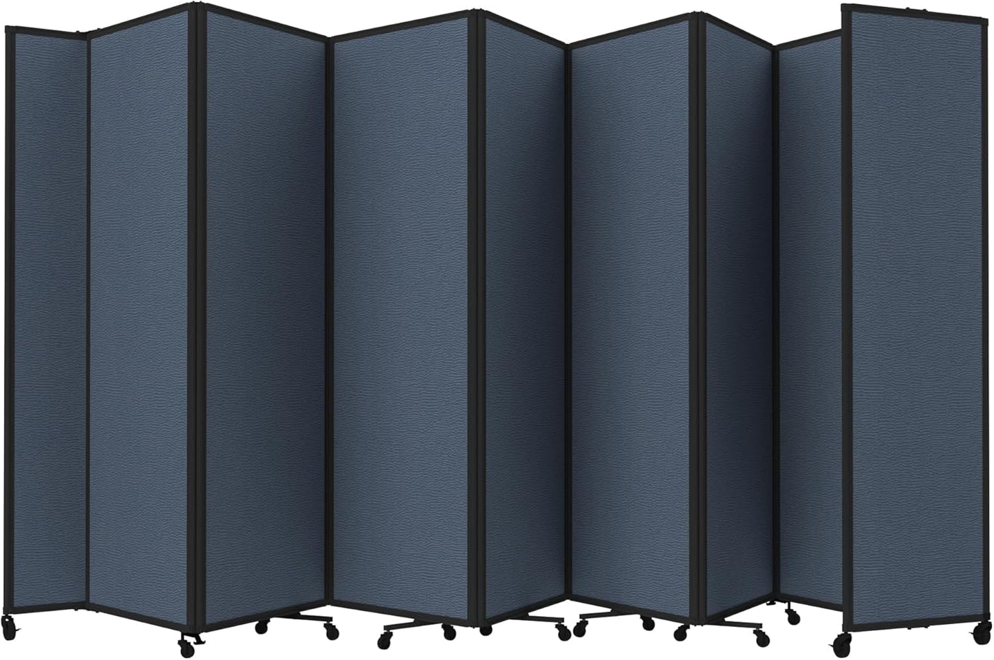 Versare Room Divider 360 Portable Wall Partition | Folding Panels | Large Freestanding Divider | Locking Wheels | Temporary Room Separator