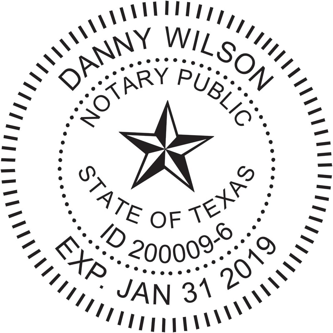 MaxMark Round Notary Pre-Inked Stamp for State of Texas