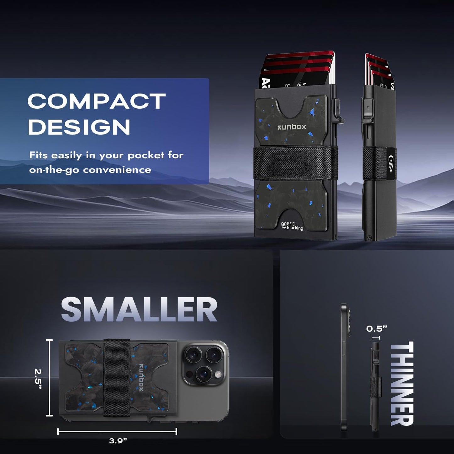 Mens Card Cases, Slim Card Holder Wallet for Men and Women, Minimalist RFID Blocking Wallet with Pop-Up Function, Thin Design, Metal Card Cases Holds 6+6 Cards, Gifts for Men, Men's Accessories