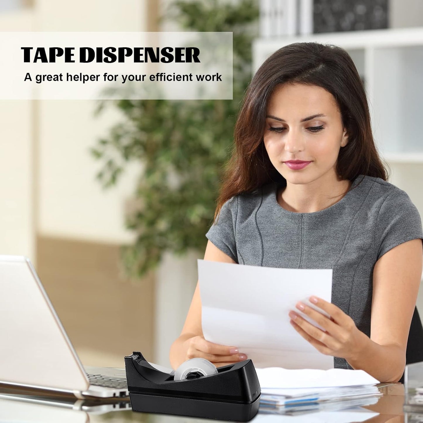 6 Pack Desktop Tape Dispenser Tape Roll Non Skid Base Tape Dispensers for Office Home School (Tape Not Included)