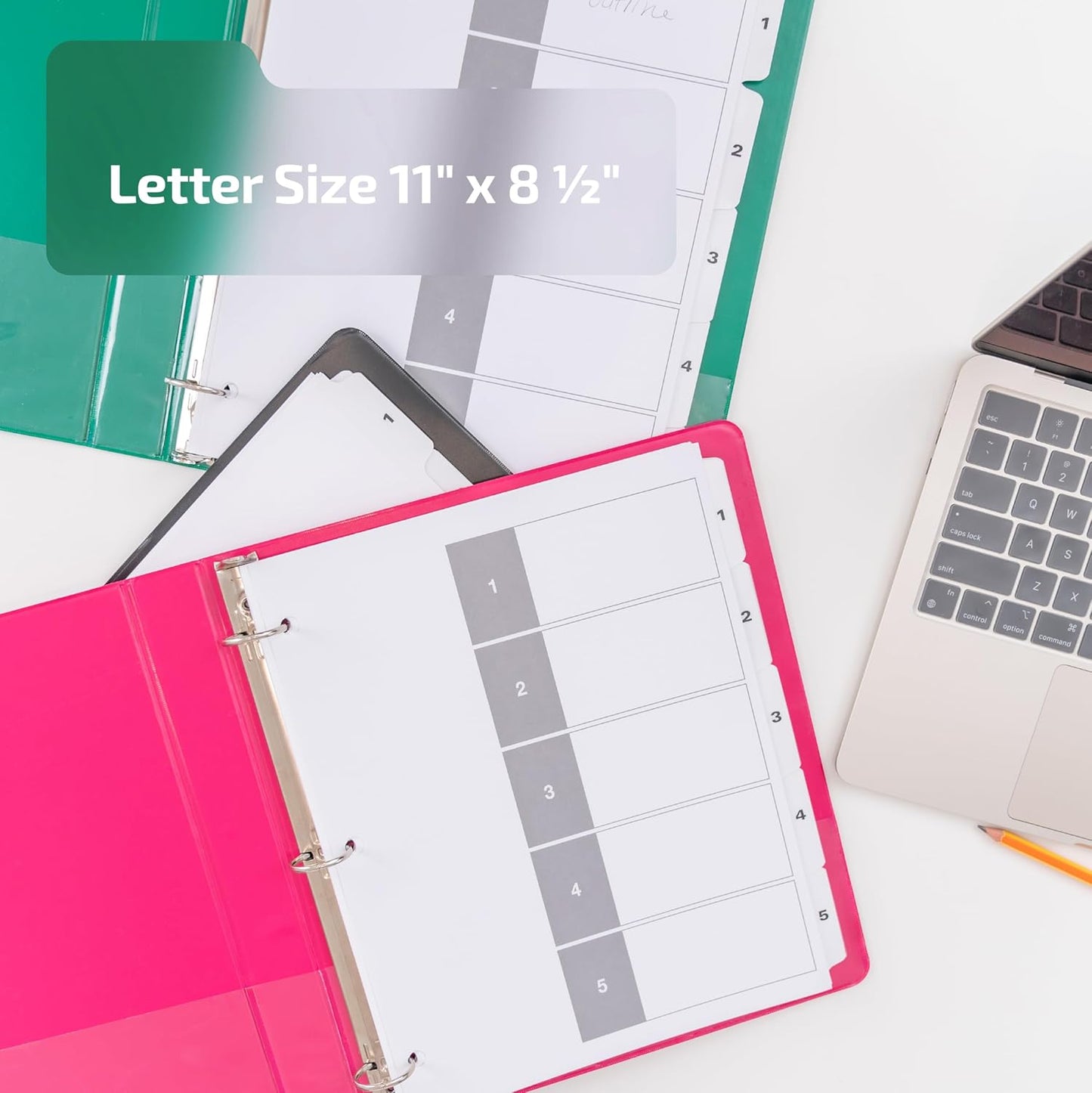 Davis Group 1-5 Index Tab Dividers for 3 Ring Binders, Customizable Table of Contents, 6 Sets