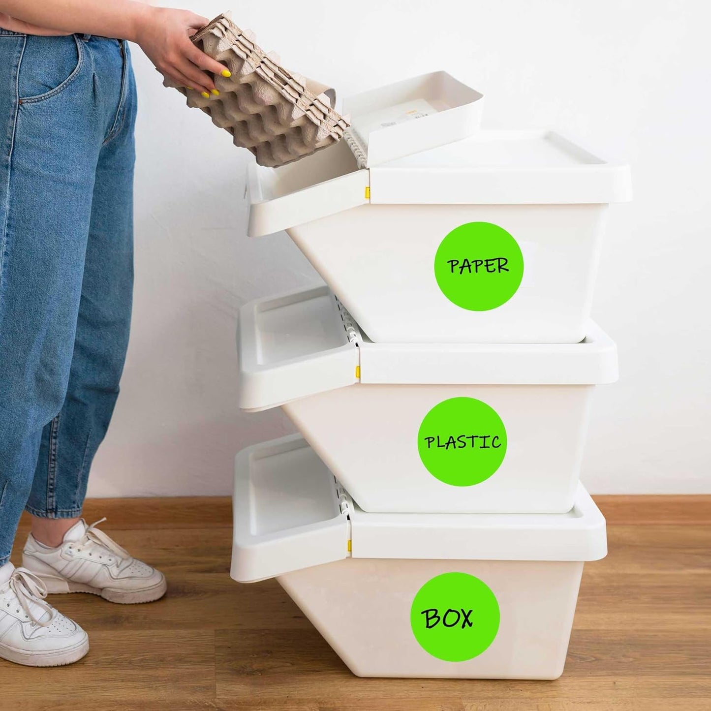 PARLAIM 3”Color Coding Labels Stickers,4Rolls/2000per Dispenser Box Round Adhesive Circle Dot Stickers for Inventory Office Home (Green)