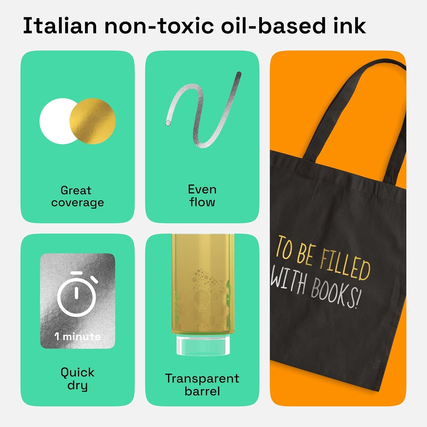 ARTISTRO 2 Gold & Silver Permanent Marker - Waterproof Markers for Tire, Fabric, Rocks, Glass, Ceramic, Wood, Paper - Oil Based Paint Pens - Extra-Fine Tip 0.7mm