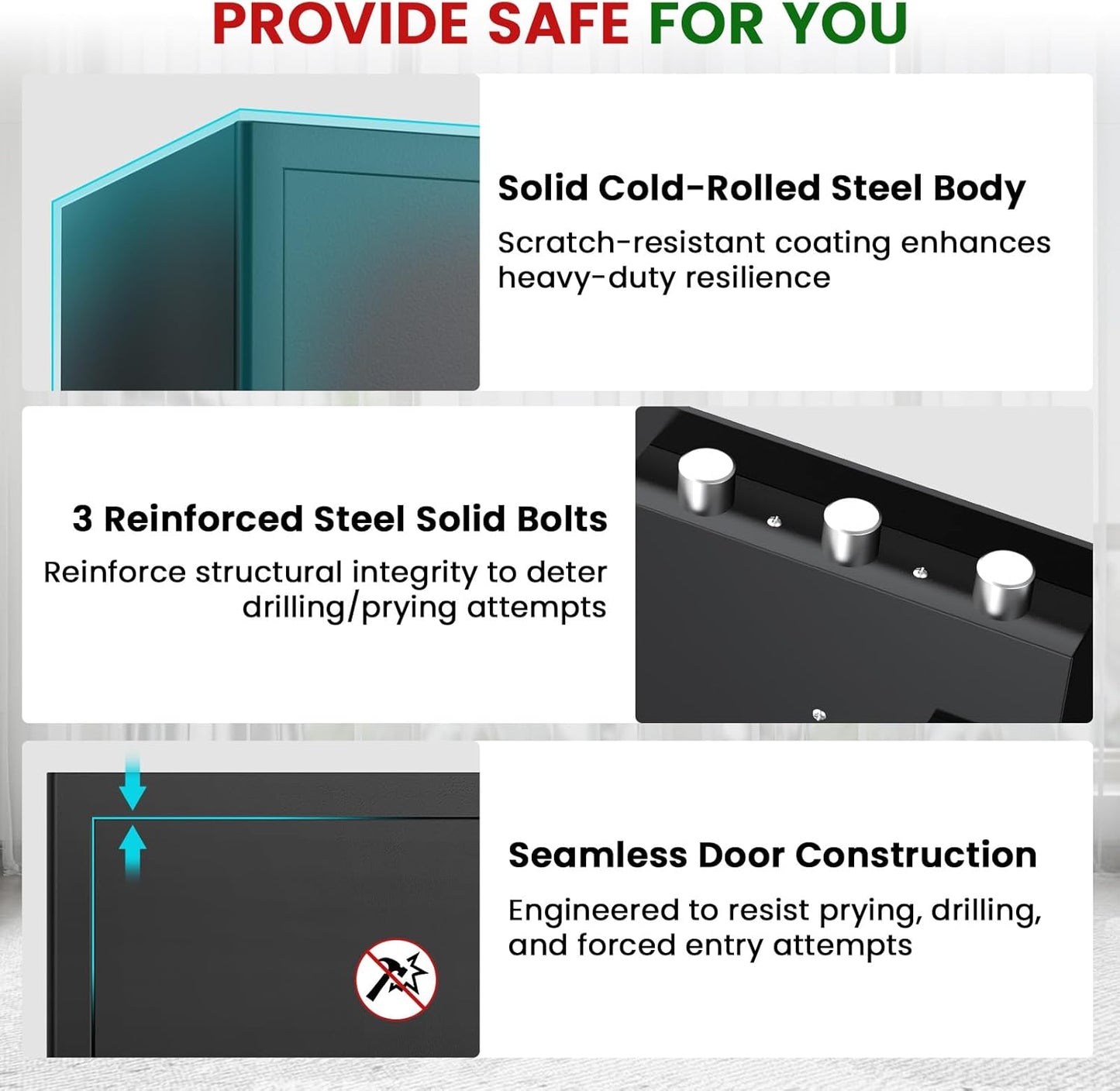 4.5 Cuft Large Fireproof Safe Box, Home Safes Water and Fireproof, Fire Proof Safe with Programmable Keypad, Smart Alert, Removable Shelf, Fire Proof Safes for Home Money Document Valuables
