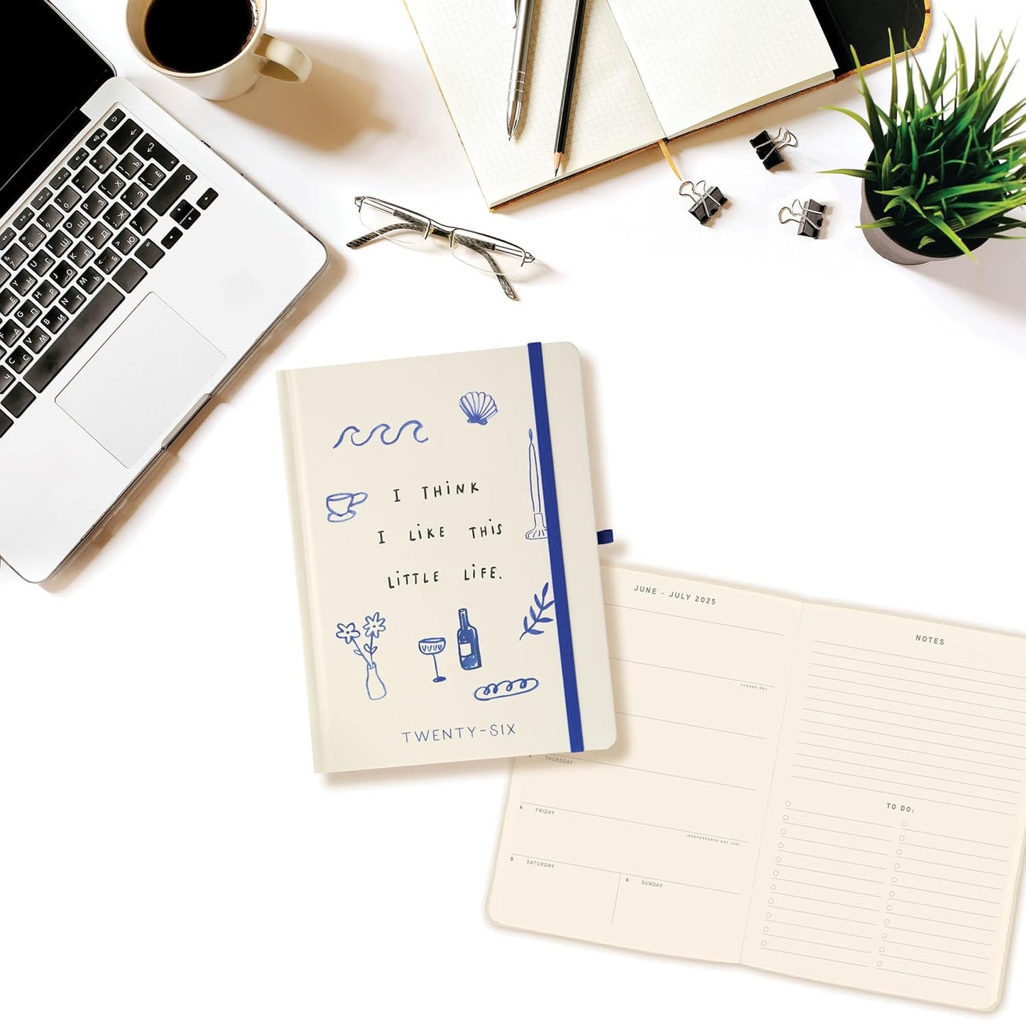 July 2025 – Dec. 2026 Planner by Graphique, Weekly and Monthly Planner, 18 Months Calendar, Hardcover, Like This Life, 6” x 8”