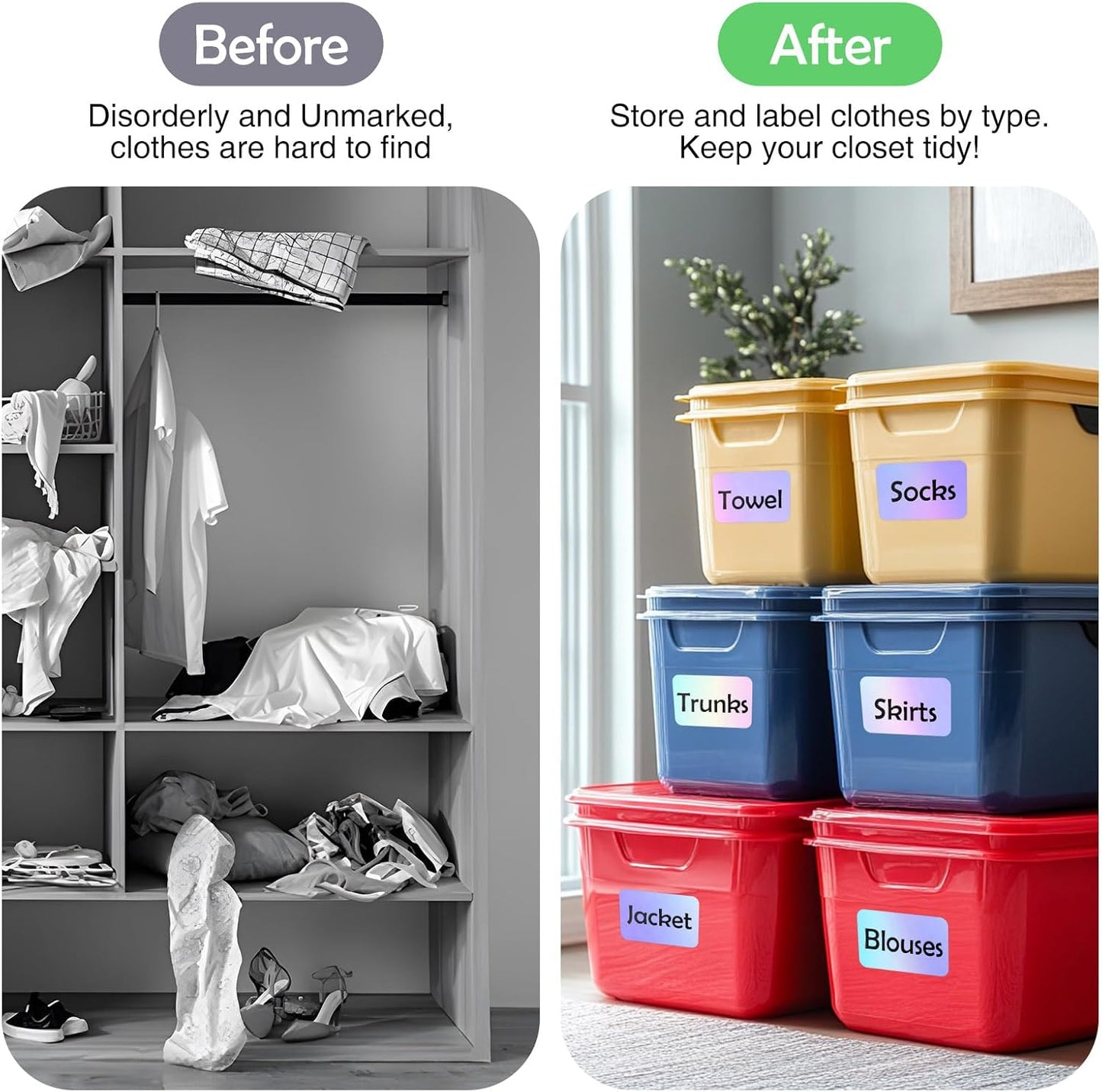 100Pcs Large Laser Labels for Storage Bins,6x4 Inch Removable Labels,Large Labels for Blank Box,Strong Adhesive Tear Resistant No Residue Blank Labels (Laser)