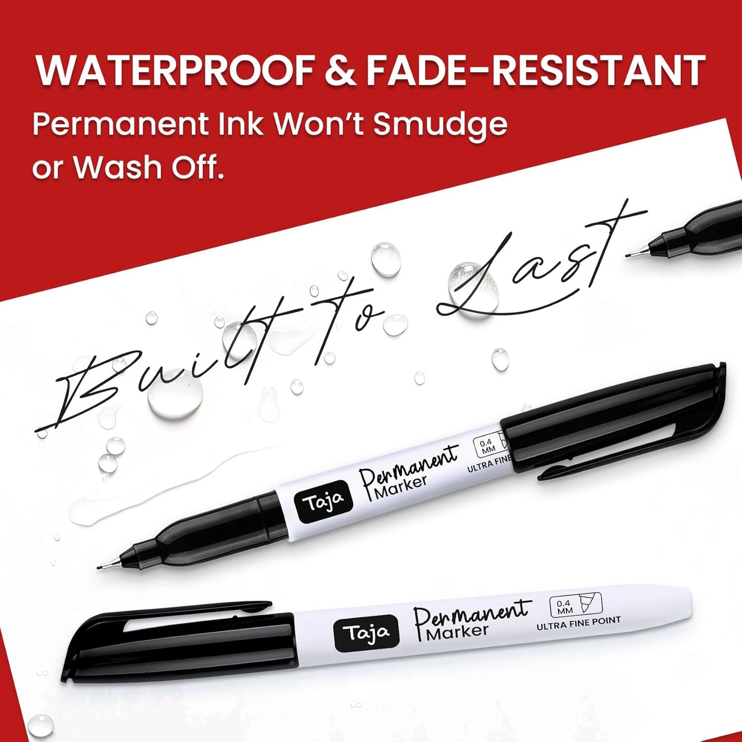 Permanent Markers Ultra Fine Tip, 96 Pack Black Quick-Drying and Fade-Resistant Permanent Markers Bulk Set for Writing and Drawing on Wood, Plastic, Metal, Glass, Ideal for Office School Supplies