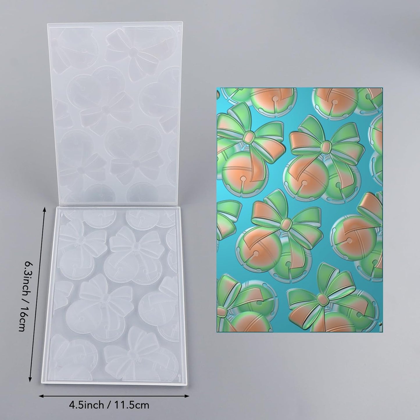 BAOFALI 3D Christmas Theme Plastic Embossing Folders Jingle Bells for DIY Scrapbooking Photo Album Card Paper Craft Decoration for Card Making,Embossing Template Paper Card Embossing Stencil