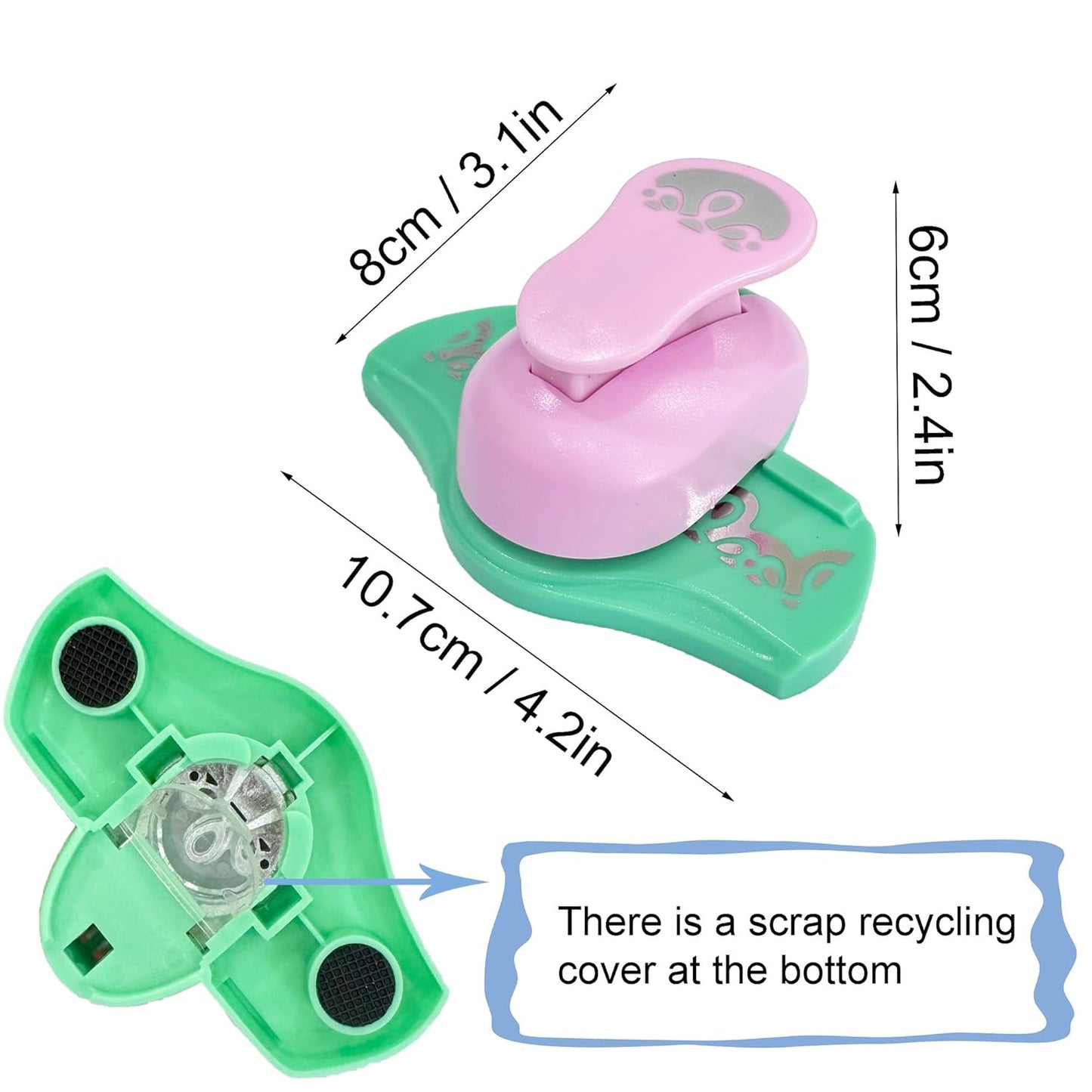 MIAO JIN Three Rings Craft Punch - Hemming & Edge Punch for Scrapbooking, Gift Cards, Wedding Cards & Decorations