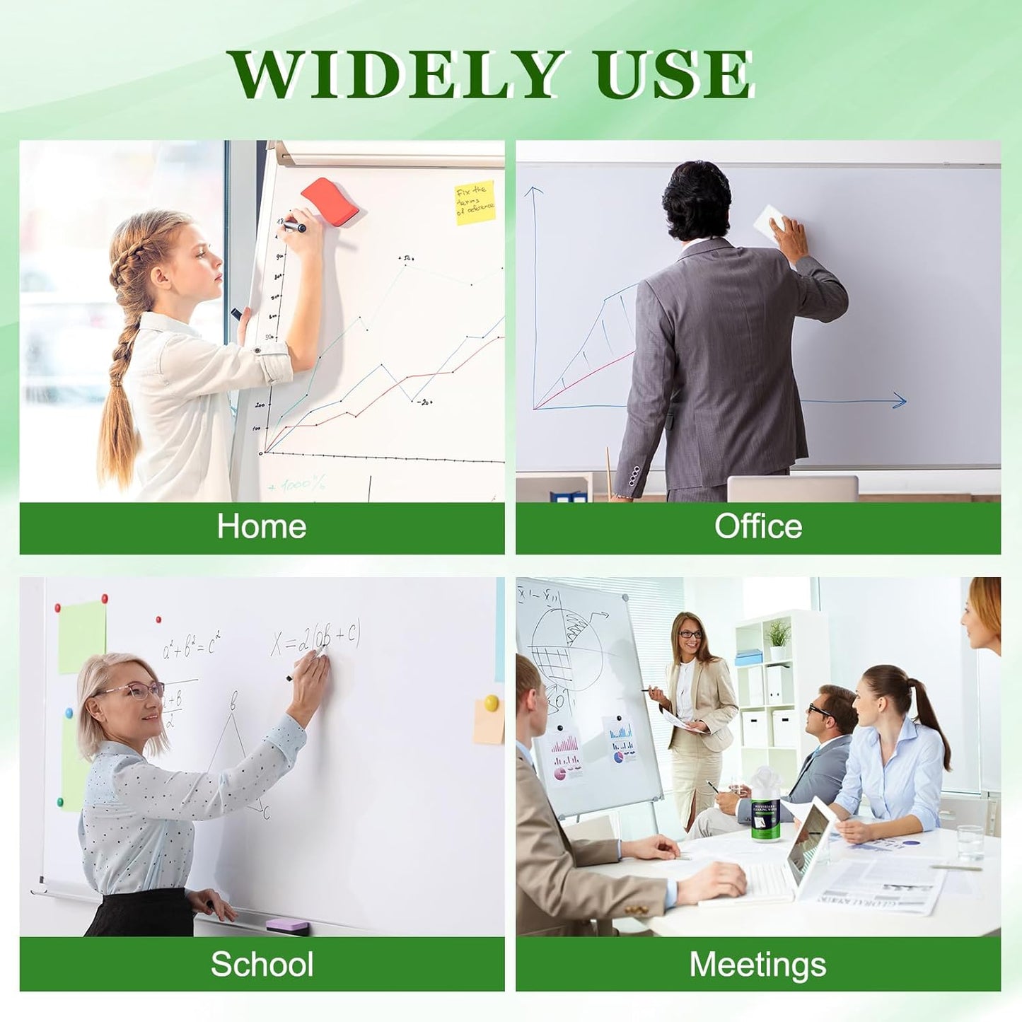 6 Pack Dry Erase Wipes 600 pcs Whiteboard Cleaning Wipes Wet Whiteboard Cleaner Classroom Teacher Supplies, 100 pcs Per Canister