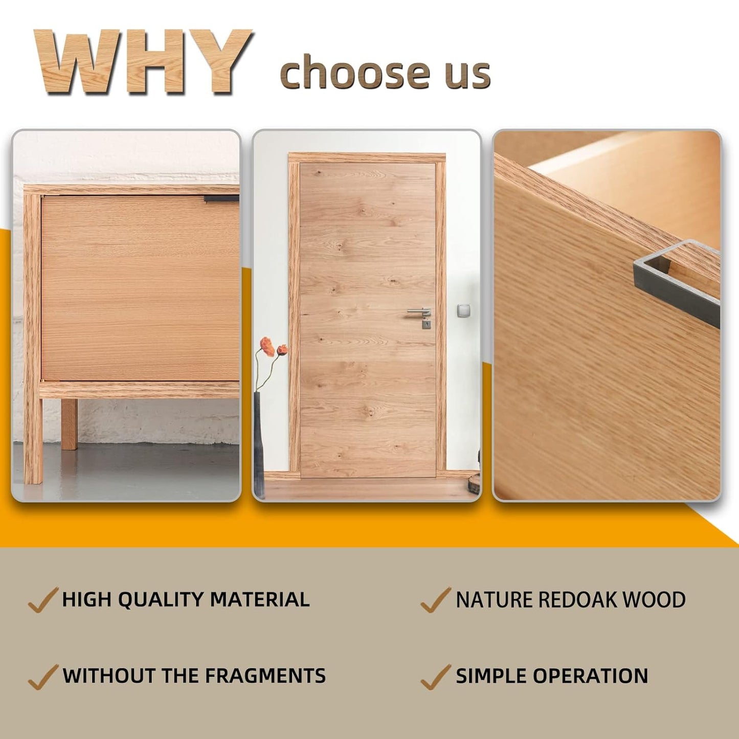 GSCIT Club Red Oak Edge Banding, 13/16 inch x 250ft roll of Veneer Plywood Edge Banding Preglued Flexible, Wood Tape Banding for Cabinet Repair