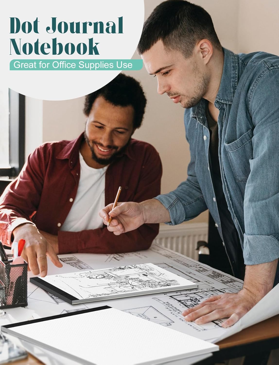 Dotted Paper 8.5 x 11, 6 Pack Dot Grid Paper Pad, 30 Sheets Per Pad Dotted Journal Notepad 8.5 x 11, Easy Tear-Off 5x5 Dots Journal Paper Pads for Office, School