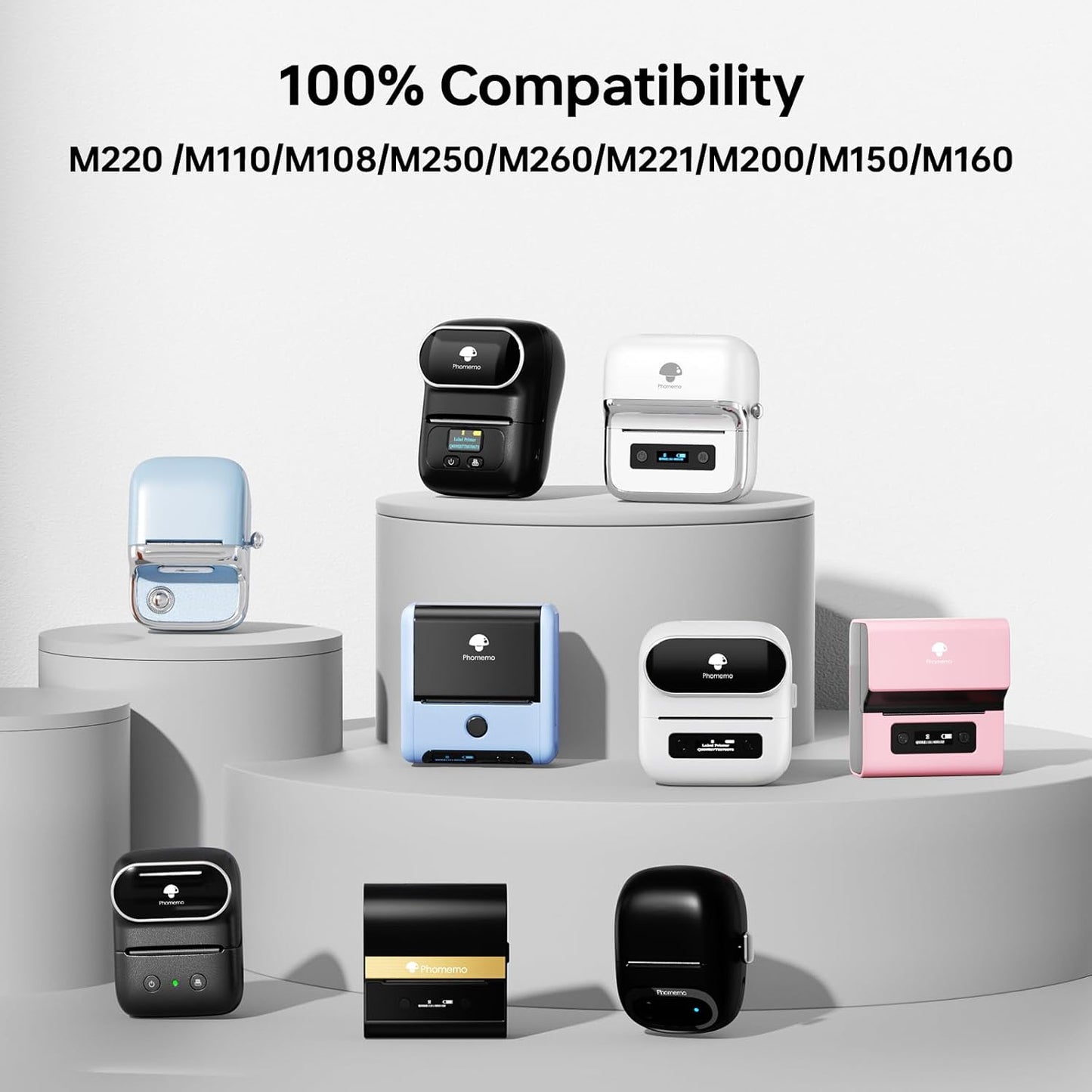 Phomemo Address Labels for M-Series Label Makers, Thermal Mailing Stickers, Easy to Peel Off. White, 1" x 2-5/8", 130 Per Roll, 3 Rolls