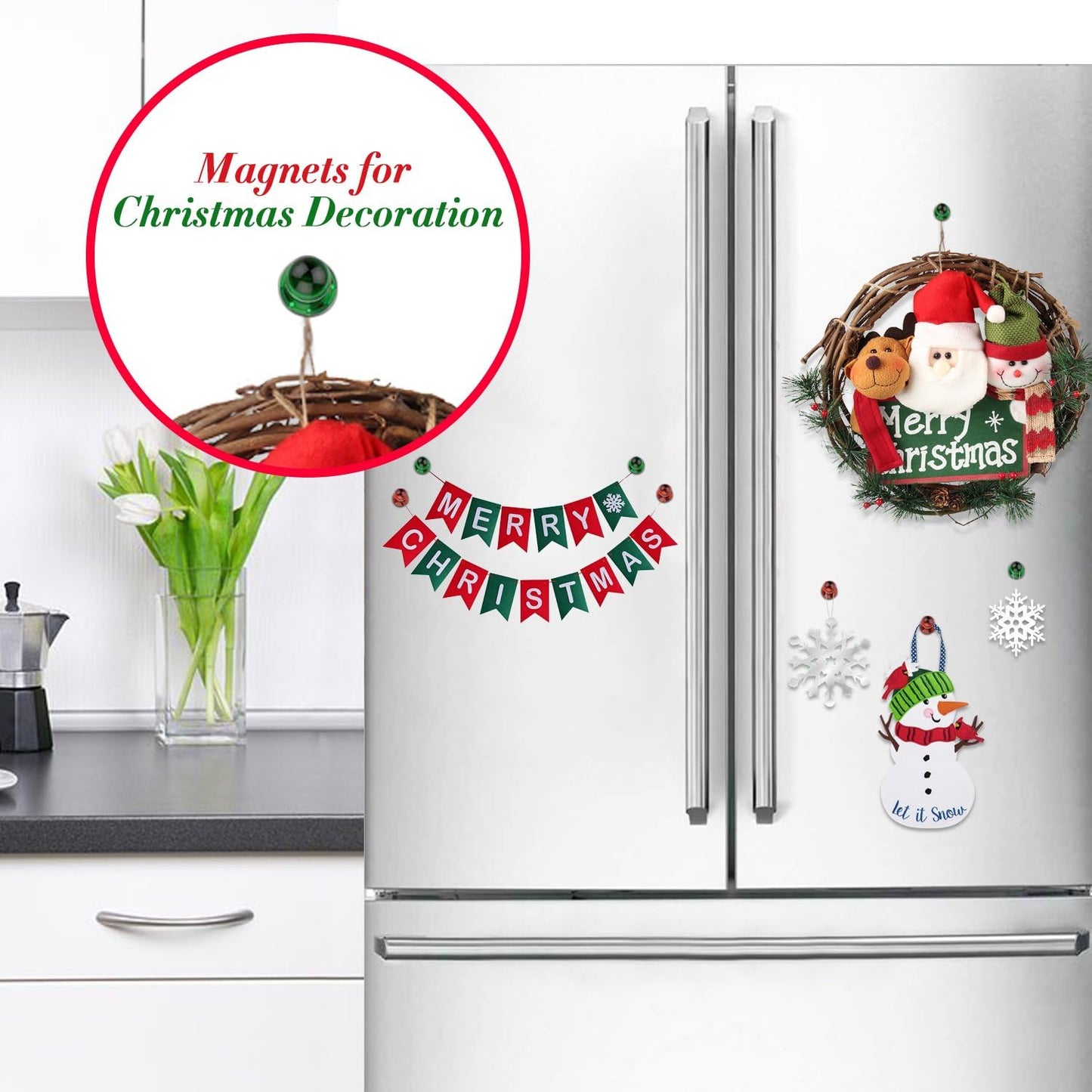 Push Pin Magnets - Tiergrade 60 Pack 7 Assorted Color Strong, Office, Use at Kitchen Home and School Classroom, for Refrigerator Dry Erase Board and Whiteboard.