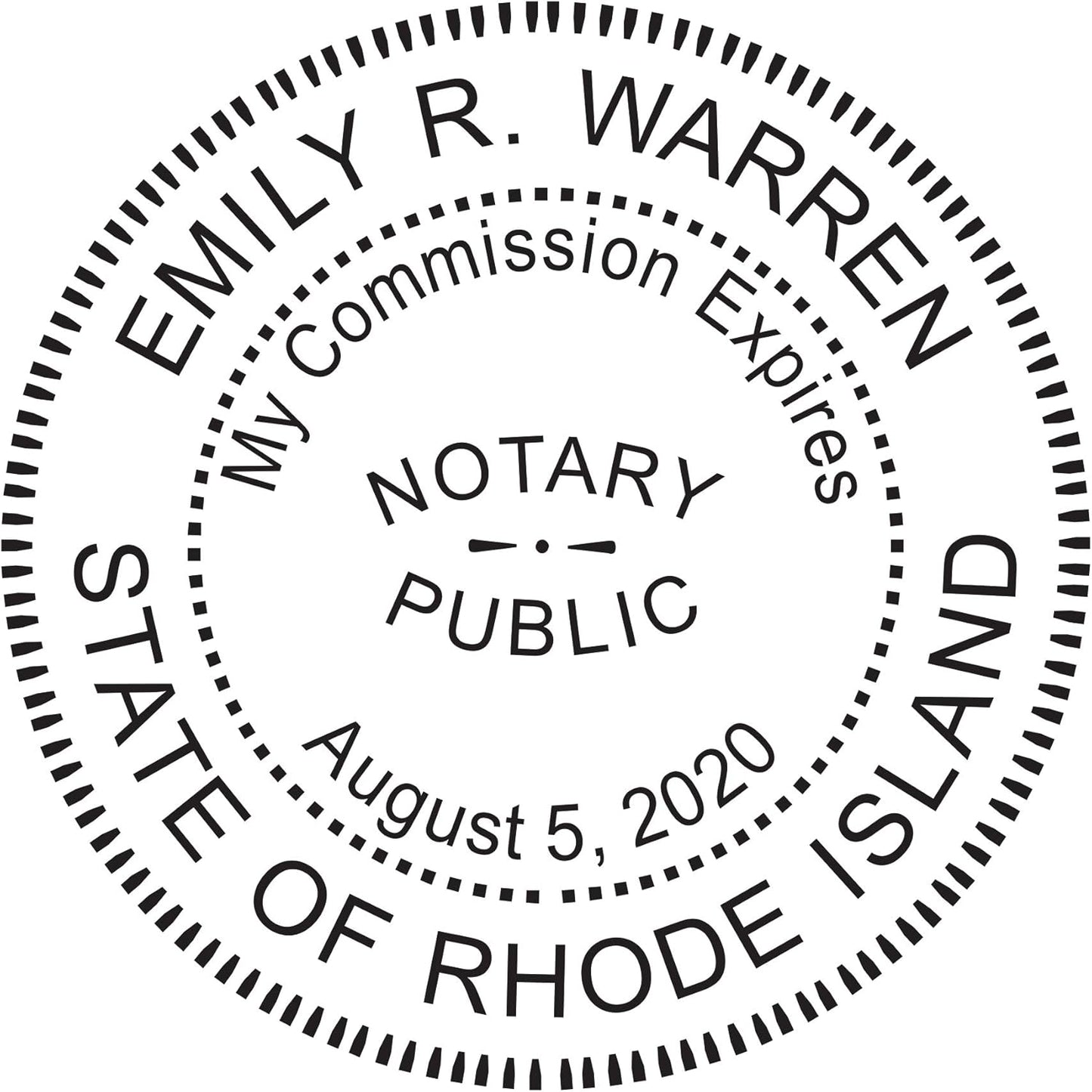 MaxMark Round Notary Pre-Inked Stamp for State of Rhode Island
