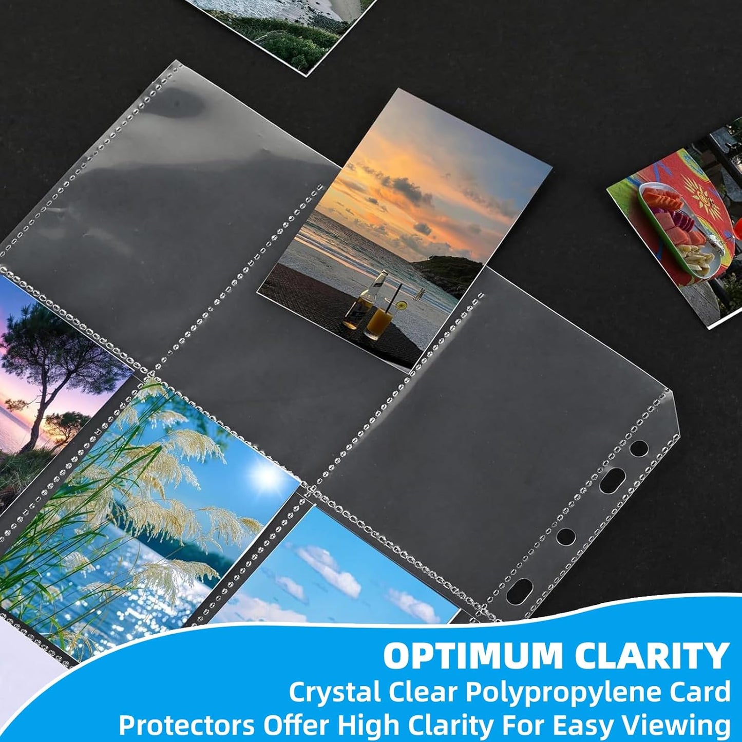 300 Pack 9 Pocket Card Sleeves Binder Sheets，Holds 5400 Cards, Clear Trading Card Sleeve Pages Protector for Trading Card Binder Sleeves Fit for Baseball,Football,Game,Business Cards