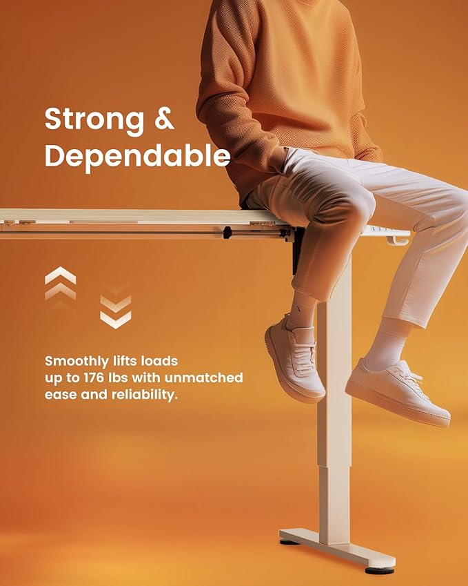 ErGear Electric Standing Desk, 44 x 24 Inches Height Adjustable Stand up Desk, Sit Stand Home Office Desk, with Two-Piece Desktop (Natural)