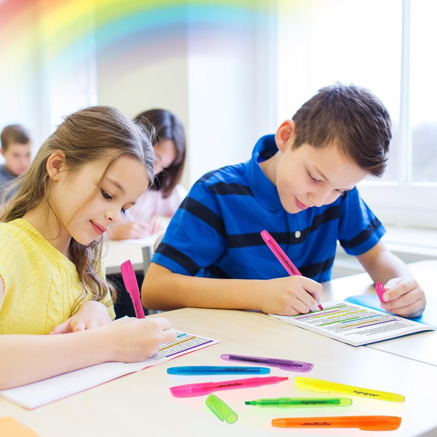 GORWARE 156 Pack Highlighters, Chisel Tip, 6 Assorted Colors, Non-Toxic Highlighter Markers for Adults Kids Highlighting in Home School Office (156)