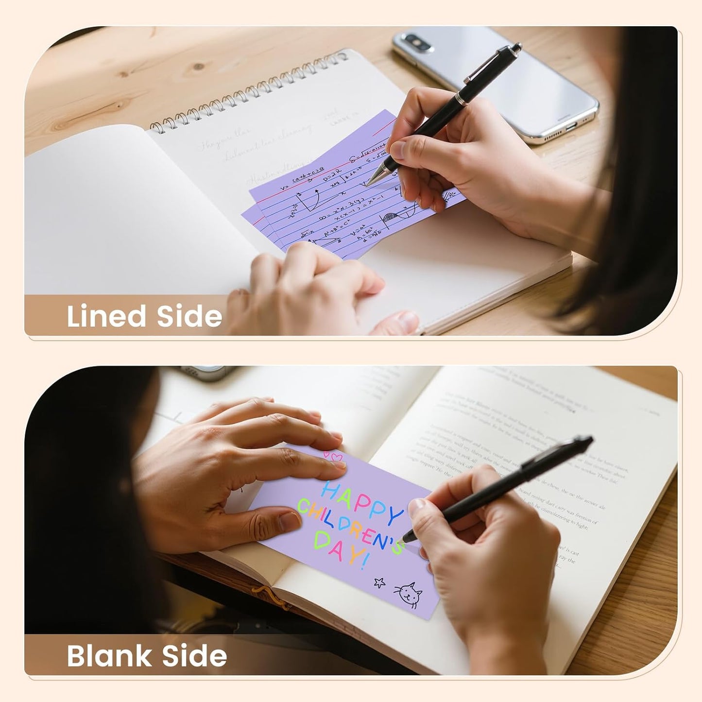 Index Cards 3x5 Inch, 300sheets, Flash Cards,Ruled Lined Purple Note Cards Paper For Studying, Schools Supplies, College, Office And Home Organization, Note Taking Supplies