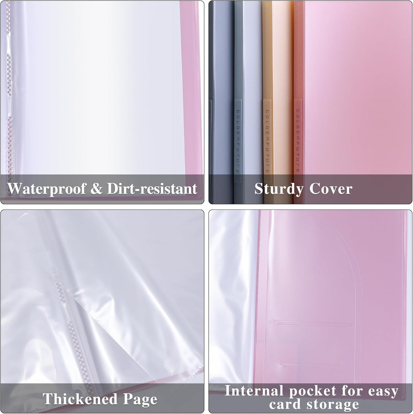 Tuhangcc Binder with Plastic Sleeves 8.5x11 20-Pocket - Heavy Duty Art Portfolio Folder with Clear Sheet Protectors,Displays 40Pages, Presentation Book for Artwork, Document Organizer (Orange)