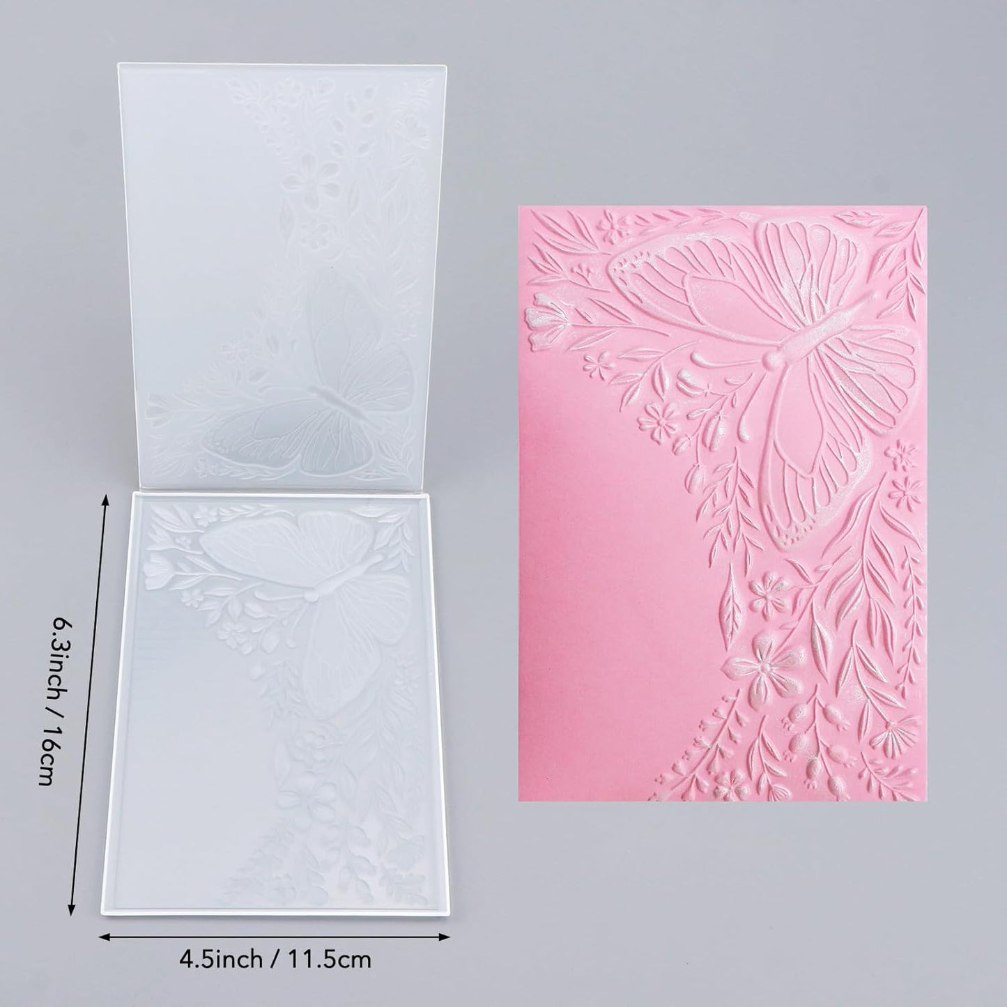 BAOFALI 3D ButterfliesTheme Plastic Embossing Folders Flowers and Leaves for DIY Scrapbooking Photo Album Card Paper Craft Decoration for Card Making,Embossing Template Paper Card Embossing Stencil