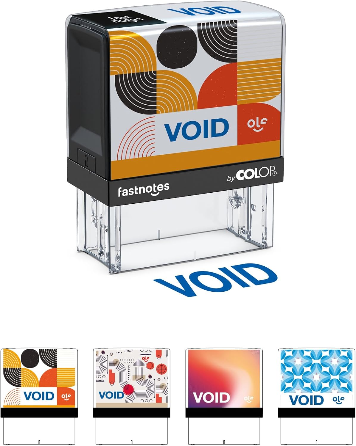 Fastnotes Void Self-Inking Rubber Stamp by COLOP - Great for Office Documents, Notary, Warehouse, Accounting Paperwork, Business, and Legal Documentation - Blue Ink (Void- Blue)