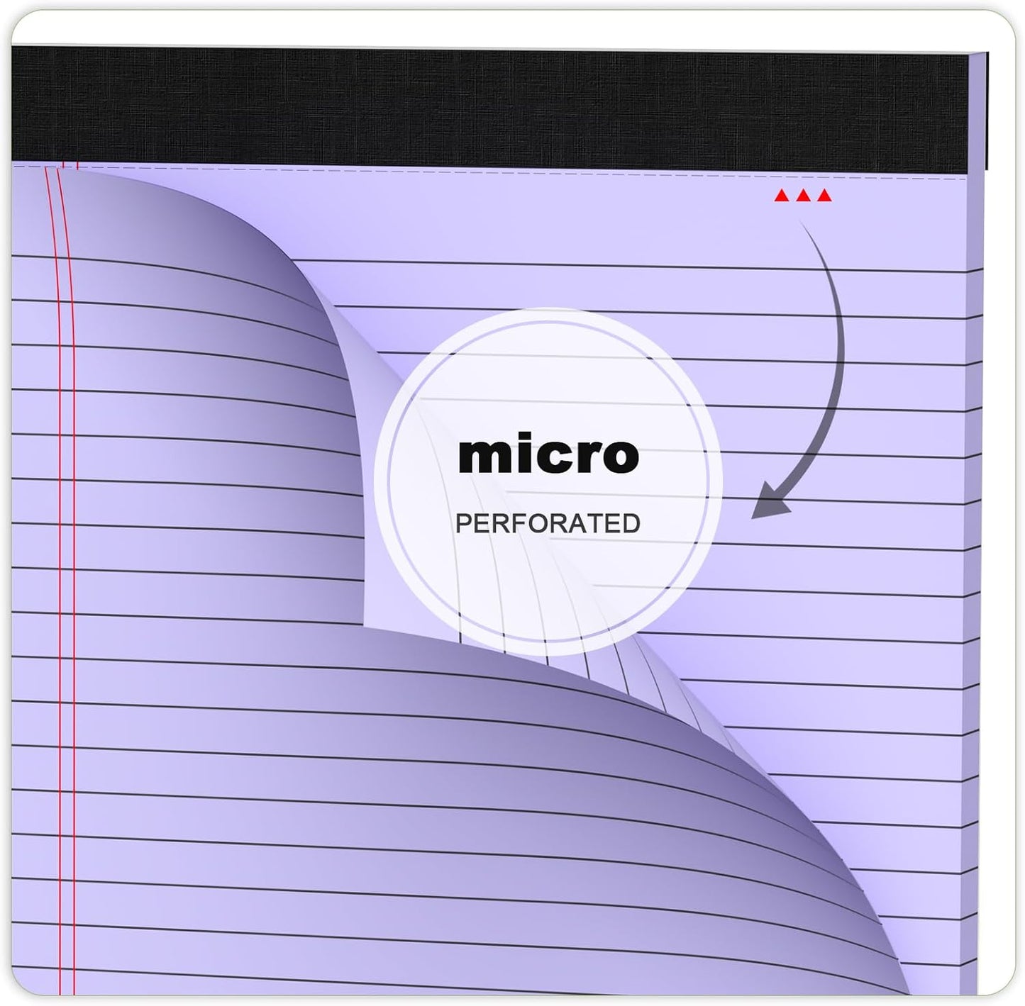 Purple Legal Pad Note Pads 8.5 x 11 inch, Wide Ruled, 30 Sheets/Pad, 20lb Colored Paper, Perforated Notepad with Sturdy Back (3 Pads Purple)