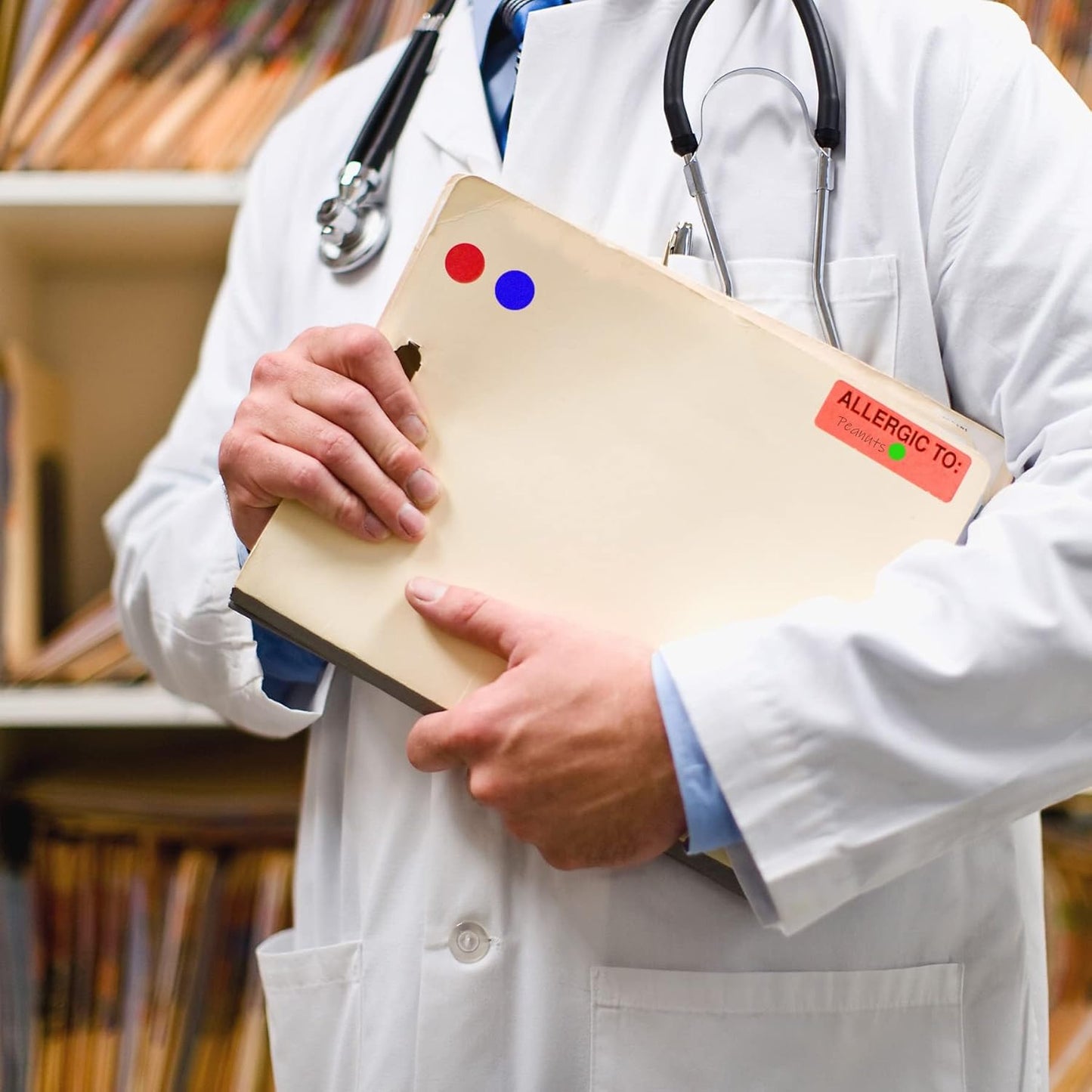 ChromaLabel 1.25 Inch Round Label Permanent Color Code Dot Stickers, 500 Labels per Dispenser Box, White