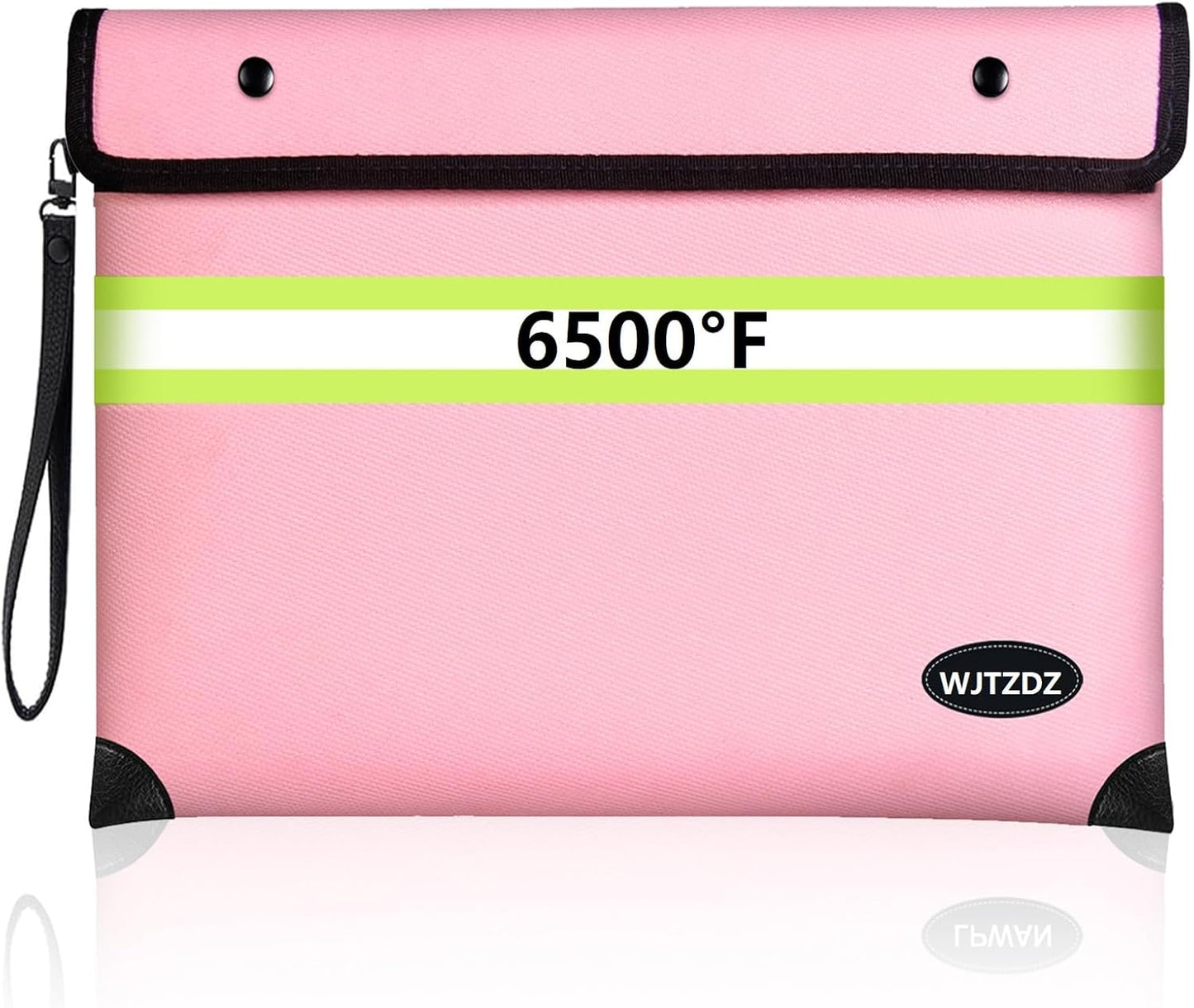 Upgraded Fireproof Money Bag,10 Layers of Heat Insulated Materials,6500F Fireproof,Waterproof Zipper,Reflective Strip,Document Bag with Handle for Cash,Important Documents（Not Suitable for A4 Files）