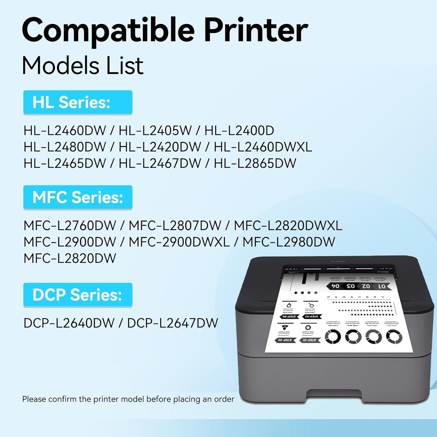 LEMERO UEXPECT Compatible TN830XL Toner Cartridge and DR830 Drum Unit Replacement for Brother TN830XL TN 830 DR830 for HL-L2460DW DCP-L2640DW HL-L2405W MFC-L2820DW Printer (2 Toners, 1 Drum Unit)