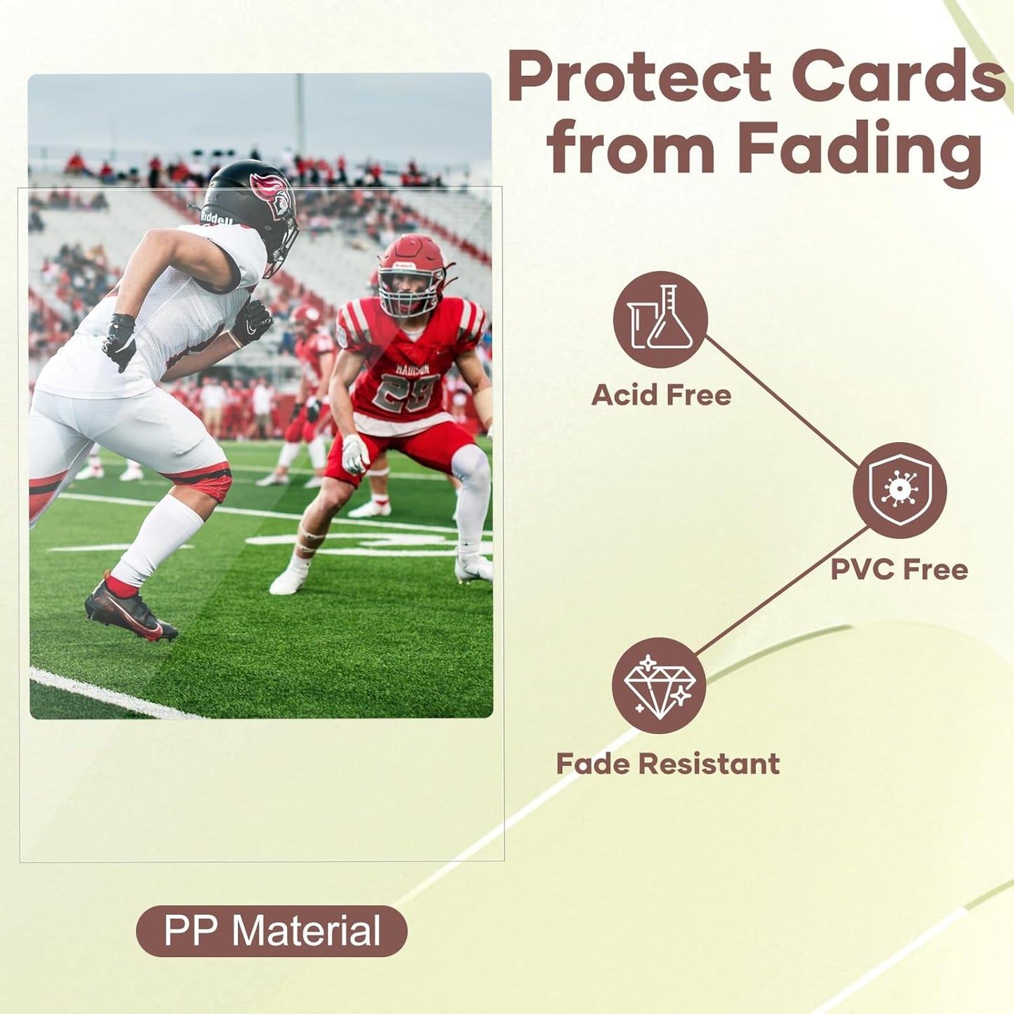 Mlikero 100 Count Card Sleeves, Clear Soft Trading Card Sleeves, Polypropylene (PP), Fit for MTG, TCG, Baseball, Football, Game Cards