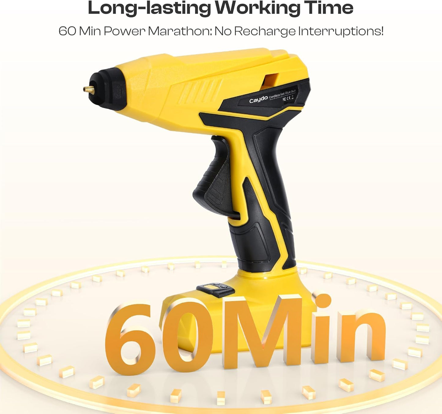 Caydo Cordless Hot Glue Gun, Portable Glue Gun, 2200mAh Type-C Rechargeable and Fast Heating, Heat Glue Gun Kit with 10PCS Glue Sticks for DIY Arts, Home Repairs, Crafting and Gift Making