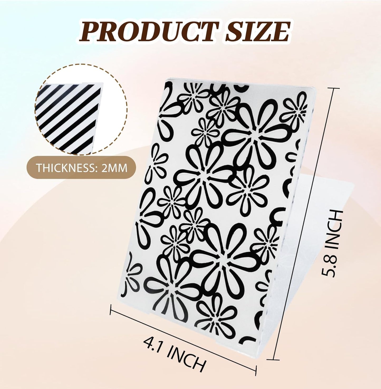 8 Pcs Embossing Folders,Embossing Folders for Card Making,Plastic Paper Card Stencils for Crafts Scrapbook Photo Album DIY,"5.8 x 4.1"(Elegant Style）