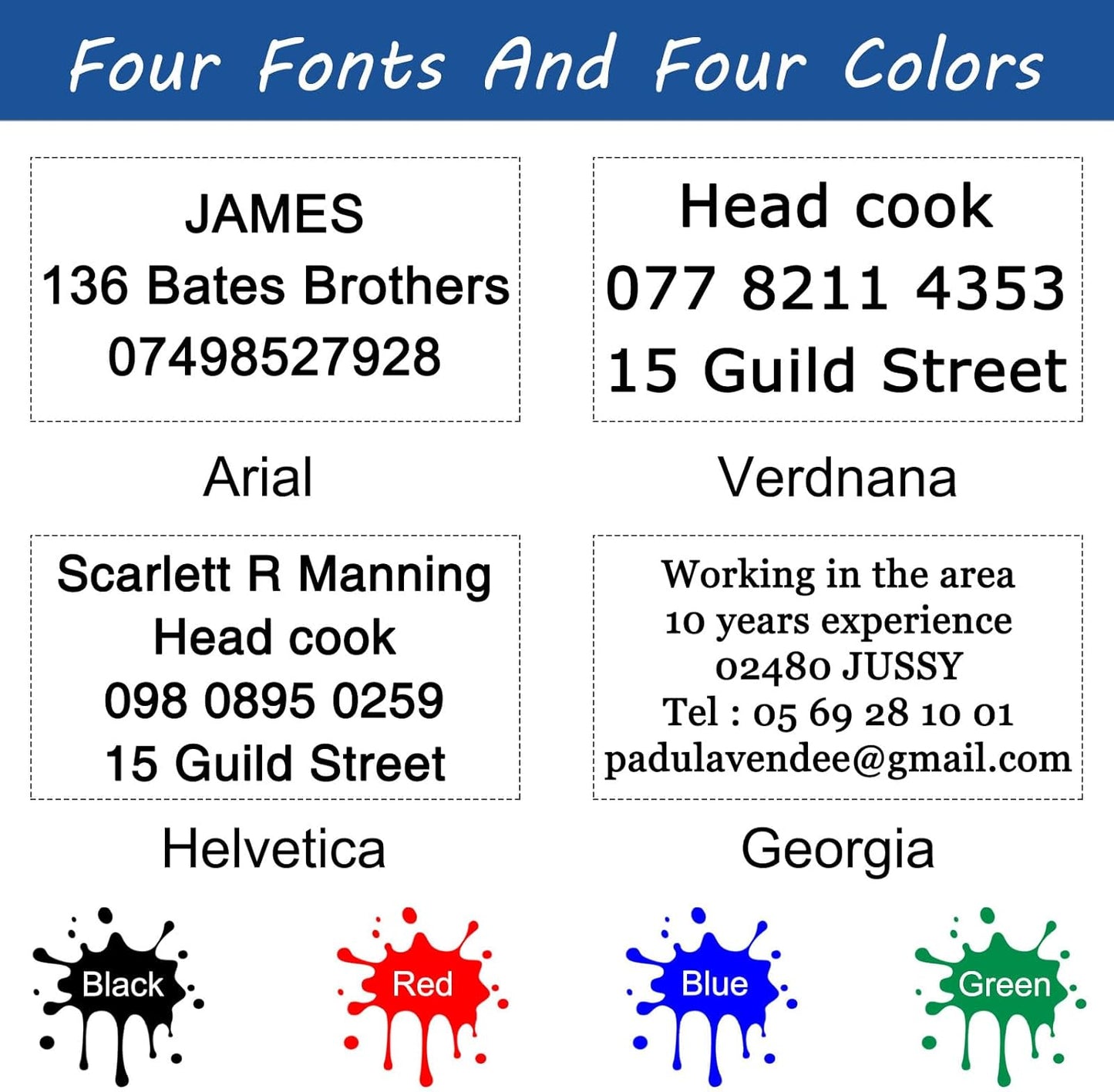 Custom Ink Stamp Personalized Self-Inking Rubber Stamps Customized Return Address Stamp Business Name Label Stamping Supplies Office Business Events 4 Ink Color