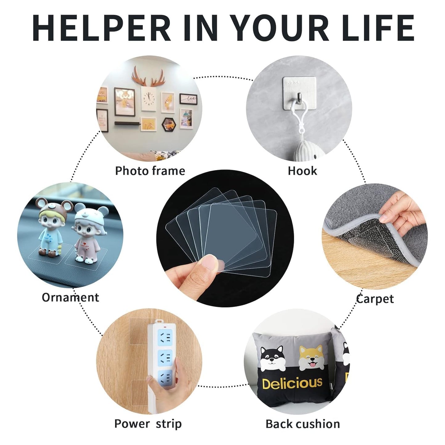 80PCS Premium Double Sided Mounting Squares Clear Tape,Heavy Duty Adhesive Pads for Pictures,Poster Hanging Strips - Strong Sticky Tack,Waterproof Adhesive for Shower,Wall Patch,Sticky Pads