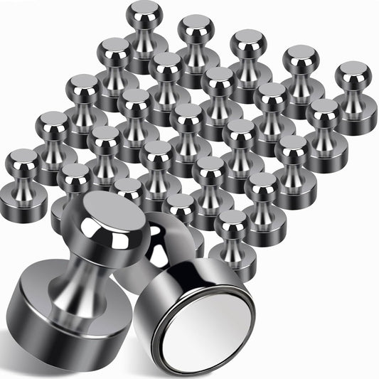 25Pcs Fridge Magnets, Bright Black Strong Refrigerator Magnets Small Push Pin Magnet s, Magnetic Decorative Magnet s for Whiteboard, Classroom, Office, Dry Erase and Map Magnet