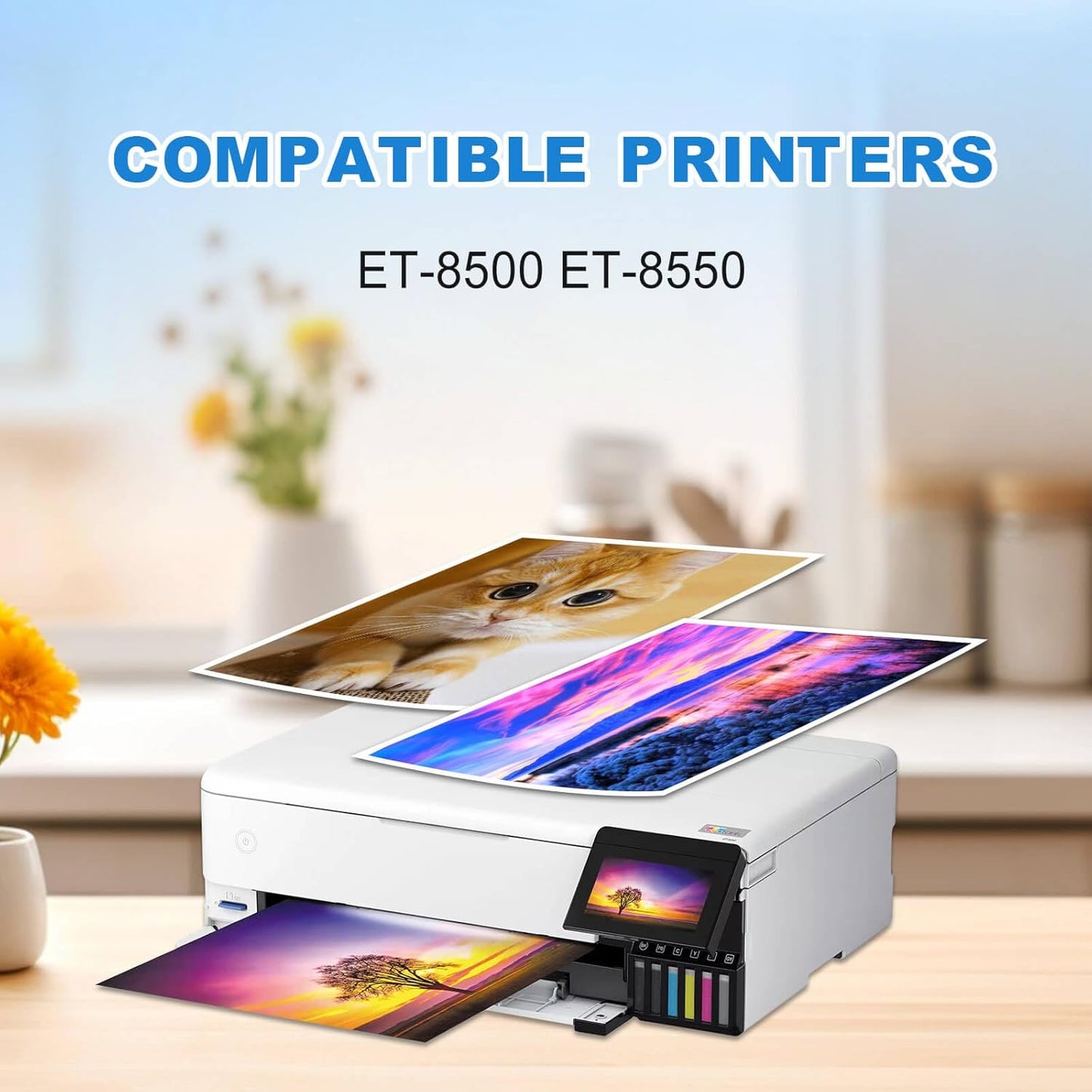 552 Black Ink Bottles Compatible 552 Ink Refill Bottles Work for ET-8500 ET-8550 Printers (Pigment Black, 2 Pack)