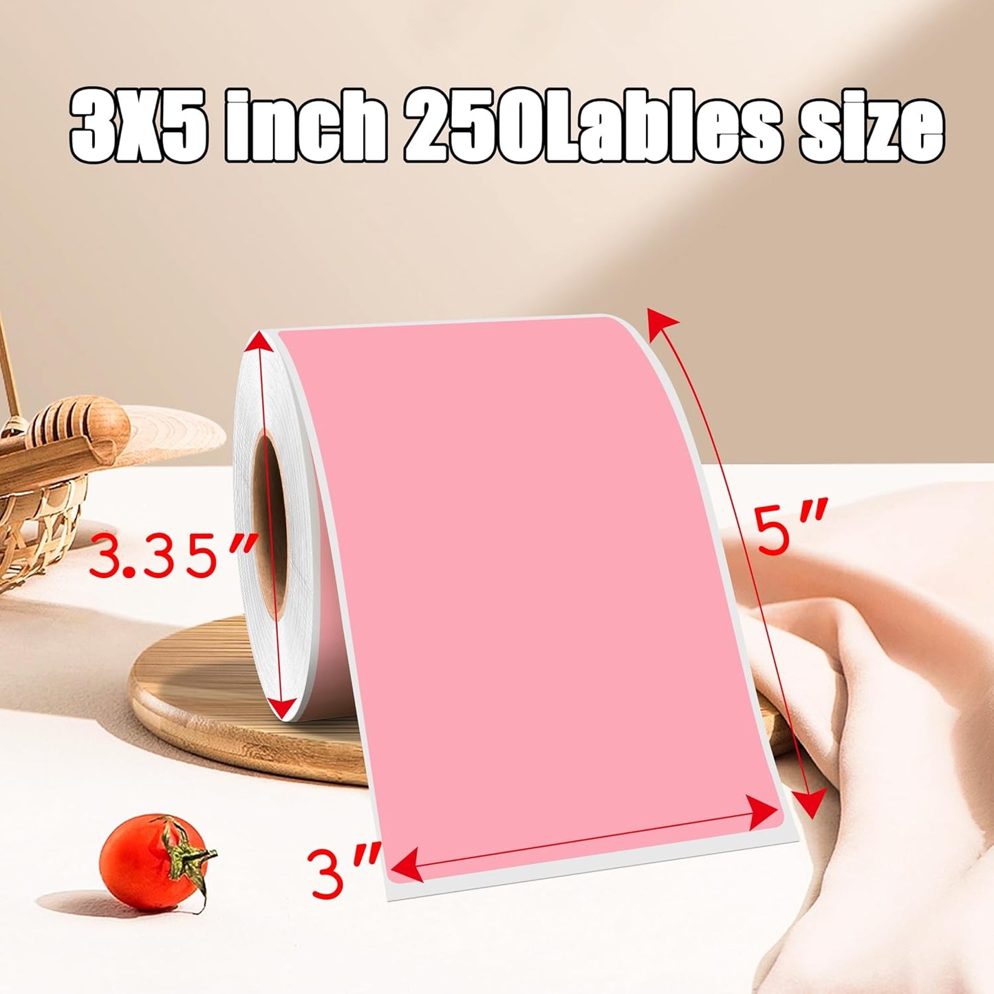 3 x 5 Inch 250Pcs Rectangle Color Coding Stickers,Strong Adhesion, Easy to Write Label for Organization,Inventory,Business Labeling,Pink