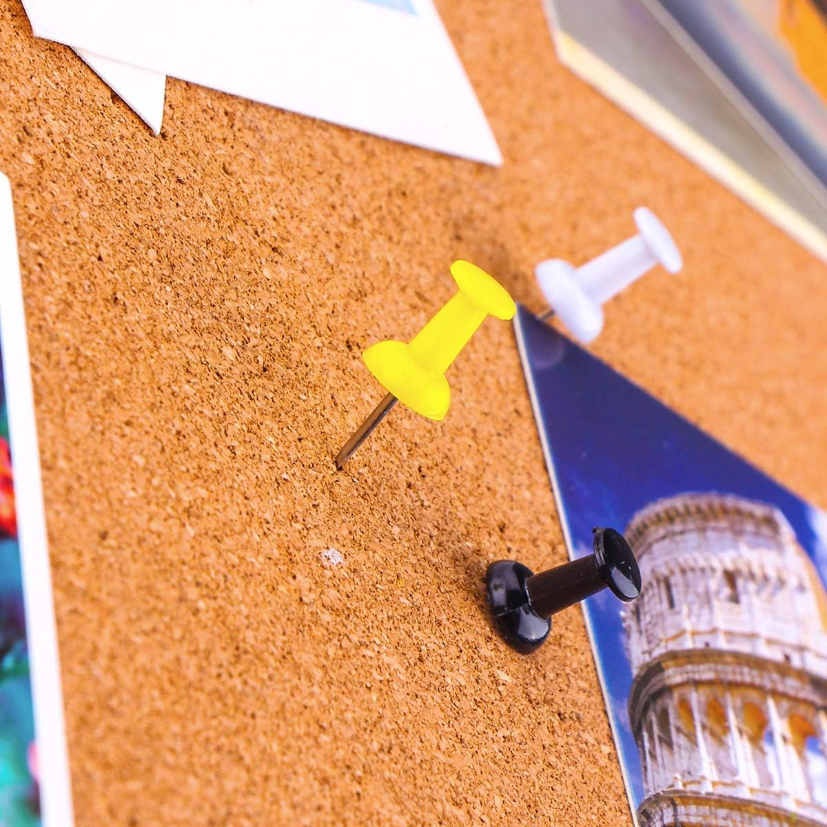 Yalis Push Pins 600 Count, Standard Multicolored Thumb Tacks Steel Point and Colors Plastic Head