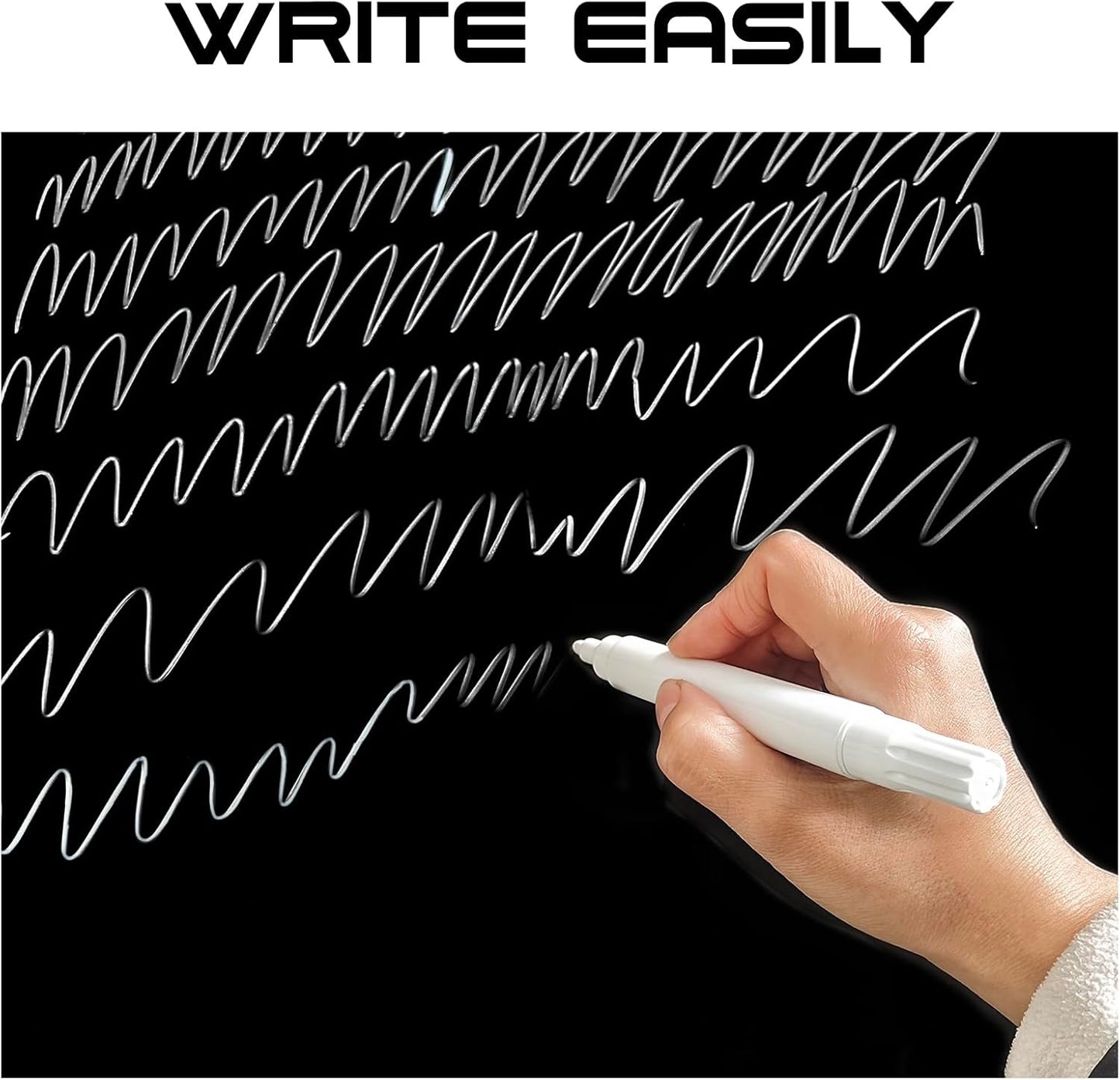 Magnetic Glass Whiteboard 48" x 36" Dry Erase Board Frameless Premium Tempered Galssboards Wall Mounted Glossy writeboard with Eraser, Marker Tray for Interactive Office, (Black)