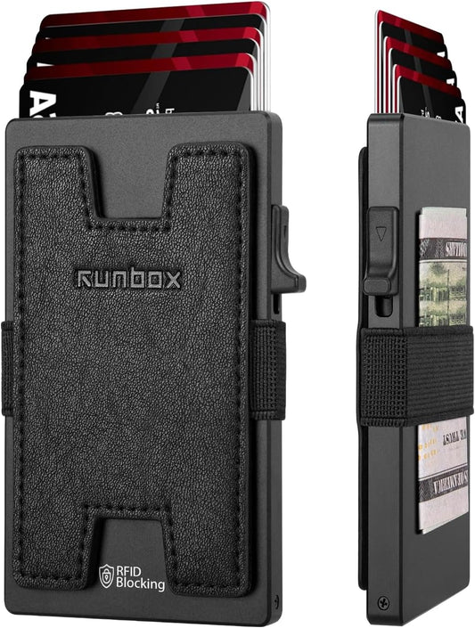 Slim Card Holder Wallet for Men, Minimalist RFID Blocking Wallet with Pop Up Function, Ultra-Thin Design, Metal Business Card Cases holds 12+ Cards, Gifts for Men, Men's Accessories