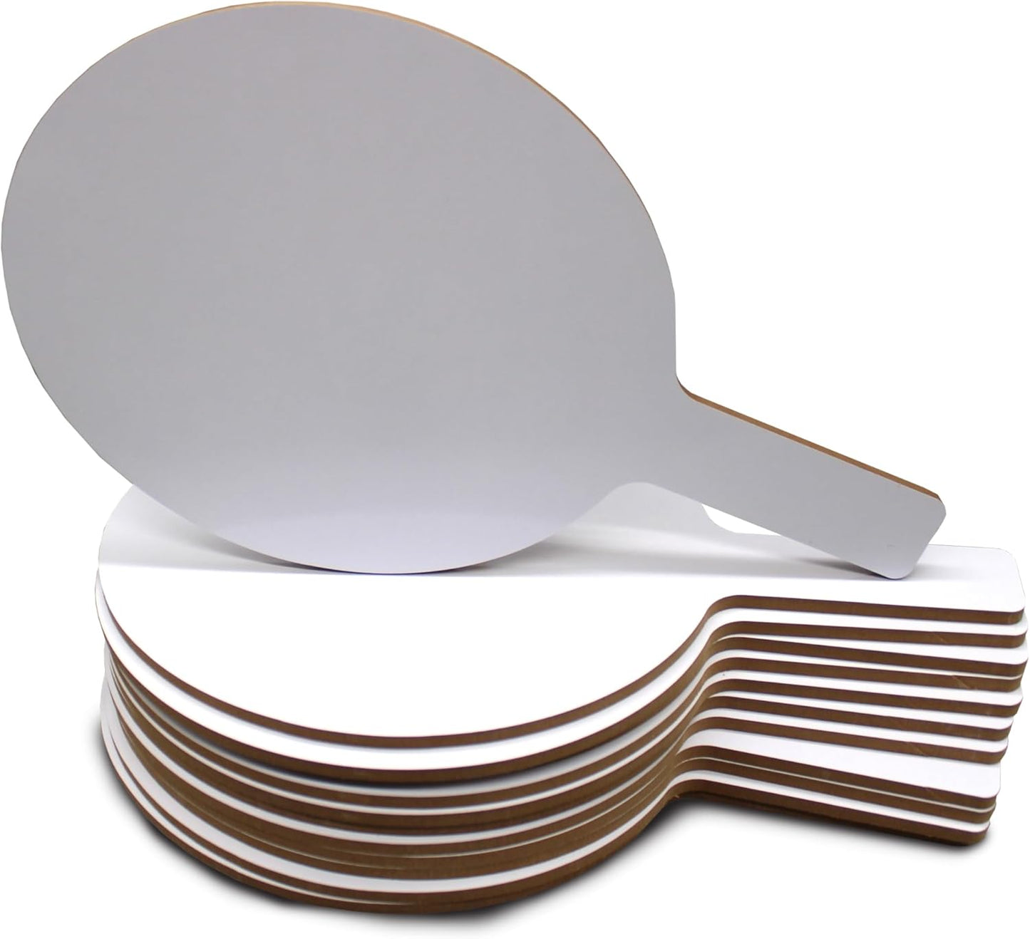 Flipside Products Oval Dry Erase Answer Paddles w/Black Dry Erase Marker and Erasers, Auction, Handheld Whiteboard, Handle Response Board, 36 Pieces, Set of 12