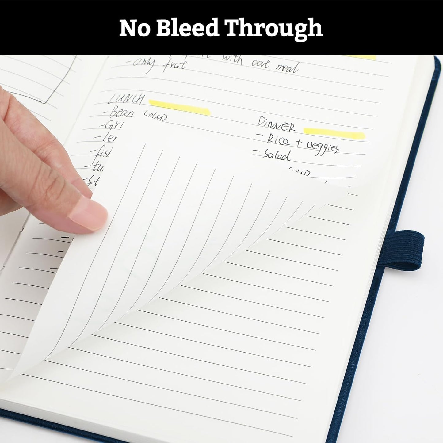 2Pack Lined Hardcover Journal Notebook, A5 192 Pages 100Gsm Thick Paper College Ruled for School,Note Taking,Work,Diary，5.7"*8.3",Navy