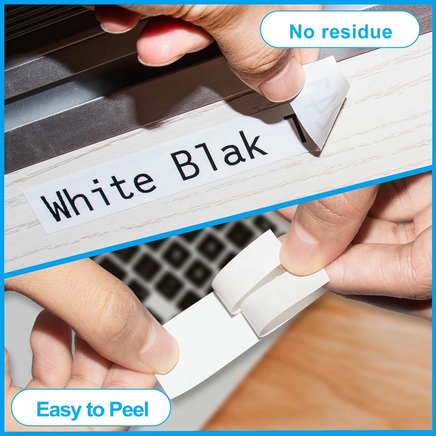 TZe-241 18mm 0.7 Laminated White Tape TZe Replacement for Brother TZe241 P Touch Label Tape 3/4, 18mm TZe Compatible with Brother Label Maker PT-D400 PT-D460 PT-D600 PT-P710BT, 3 Packs