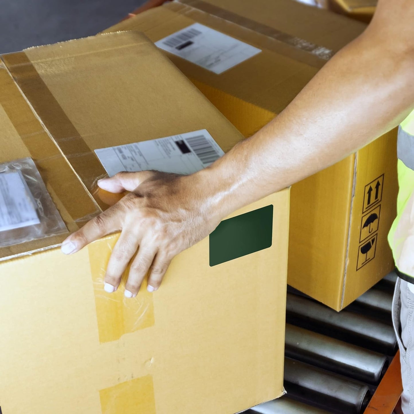 Kenco Color Coding 3 X 5 Rectangle Labels, Inventory Control Stickers 500 Labels Per Roll, Made in The USA (Hunter Green)