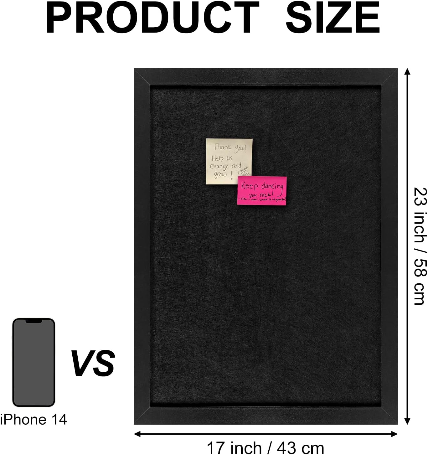 TORASO Cork Board Bulletin Board, Cork Boards for Walls with Pins, Eye Bolts, gaskets, Screws, Pin Board for Office, School and Home (White, 17“x23-1P)