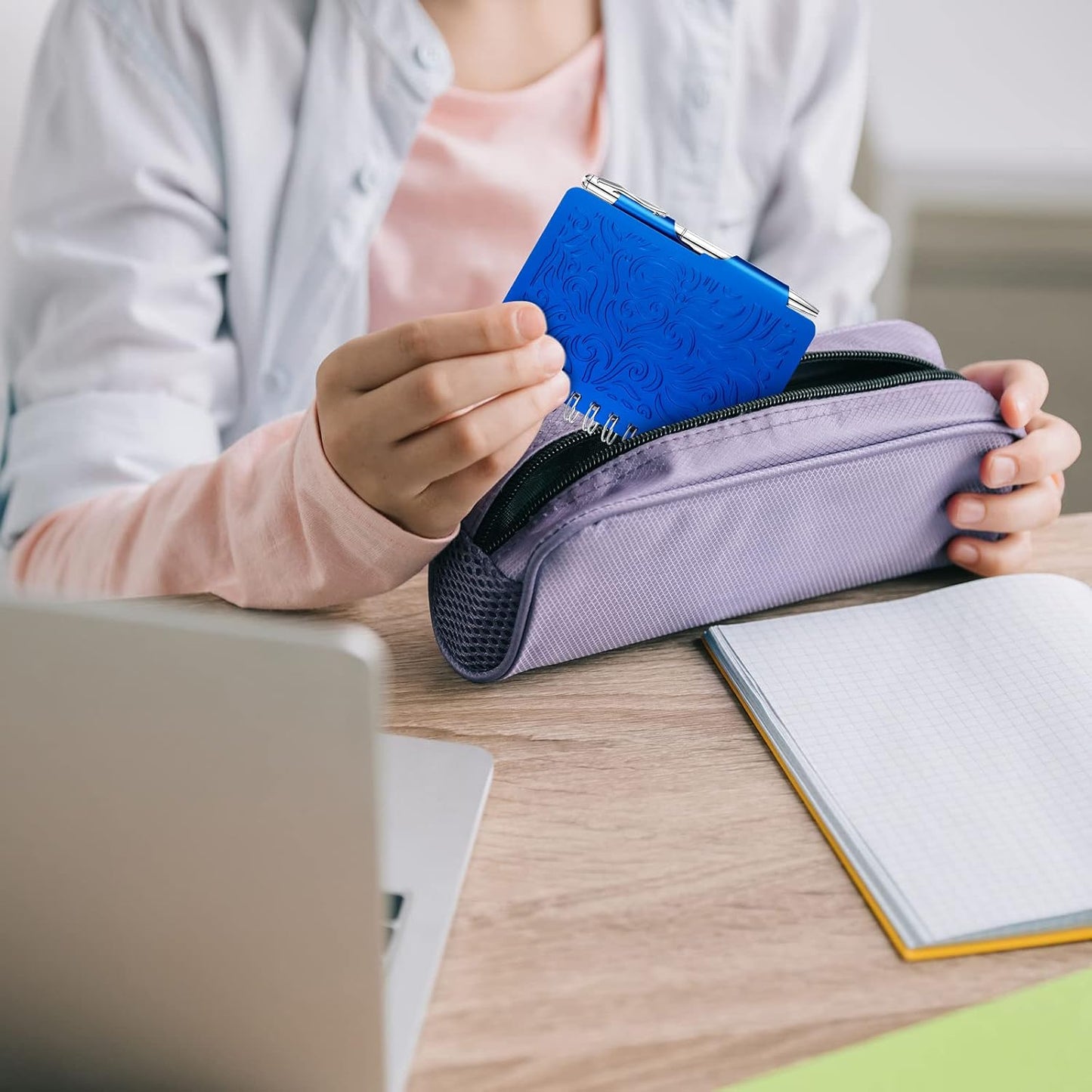 Zonon 2 Pcs Mini Password Book with Alphabetical Tabs Metal Password Keeper Book Portable Organizer Elegant Mandala Pattern Notebook with Pen, Spiral Bound for Information(Silver, Blue)
